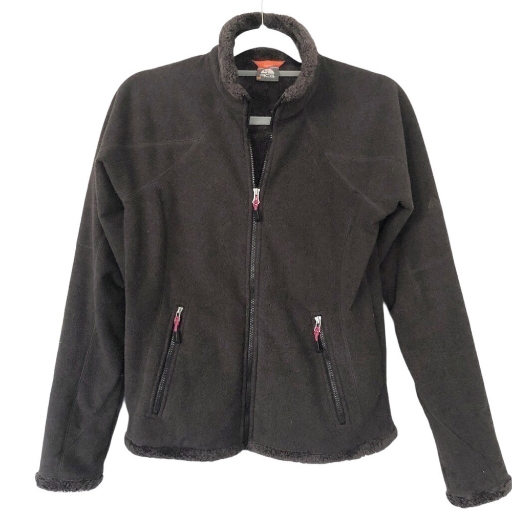 Nike ACG Fleece Thermal Jacket Full Zip Faux Fur Lined Gray Pink Size Small